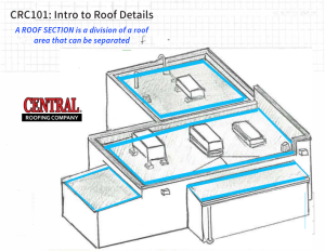 Roof Sections example on drawing of low-slope commercial roof